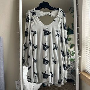 Free People Long-Sleeve Floral Swing Dress